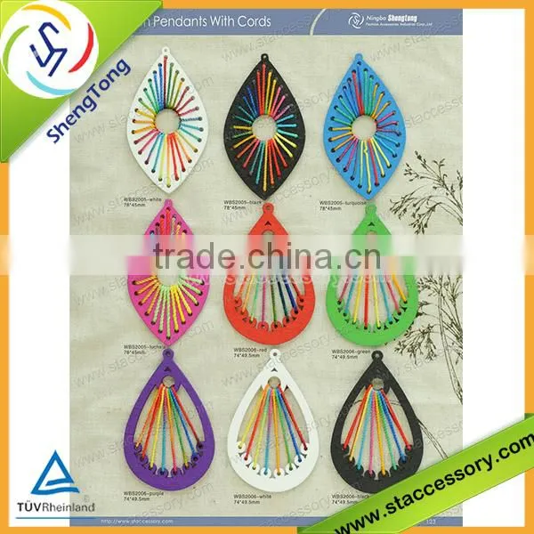 2015 new popular wooden pendant with cords