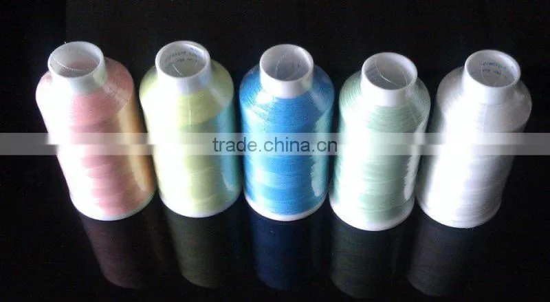 market popular glow thread/1000m/cone Glow In The Dark Embroidery Thread,glow thread,Luminous thread