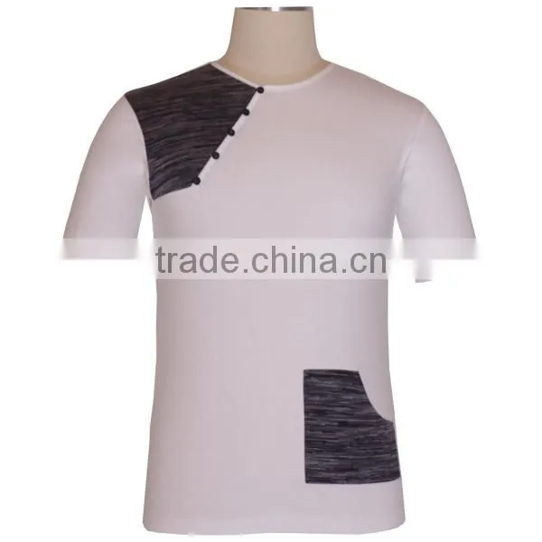 2017 Custom street men extra long t-shirt with pocket