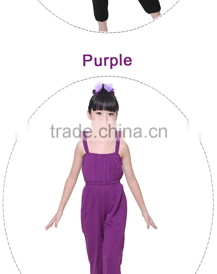 Child Ballet Leotard Jumpsuit Children Cotton Gymnastic Suspenders Pants Training Ballet Dancewear