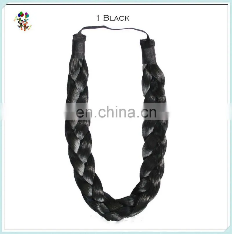 Natural Girls Twist Plait Hoop Black Synthetic Hair Braids HPC-0175