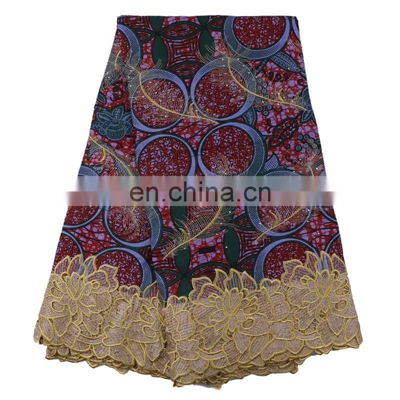 For Nigerian cotton lace trim super wax hollandais lace fabric wax print fabric african L170727002