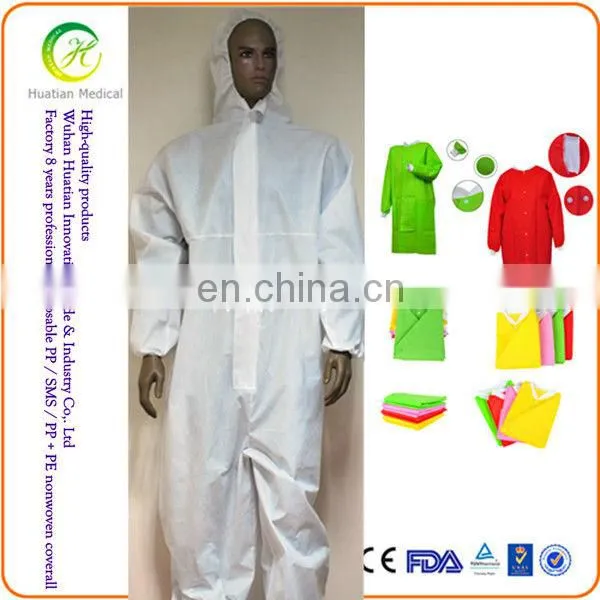 disposable plastic coverall..industry coverall..lightweight coveralls