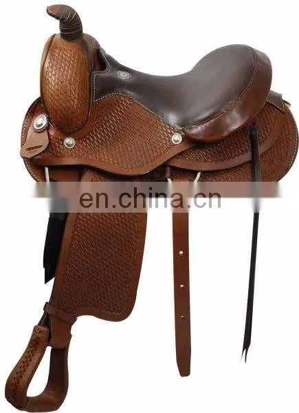 trail saddle - WESTERN TRAIL HORSE BLACK LEATHER SADDLE