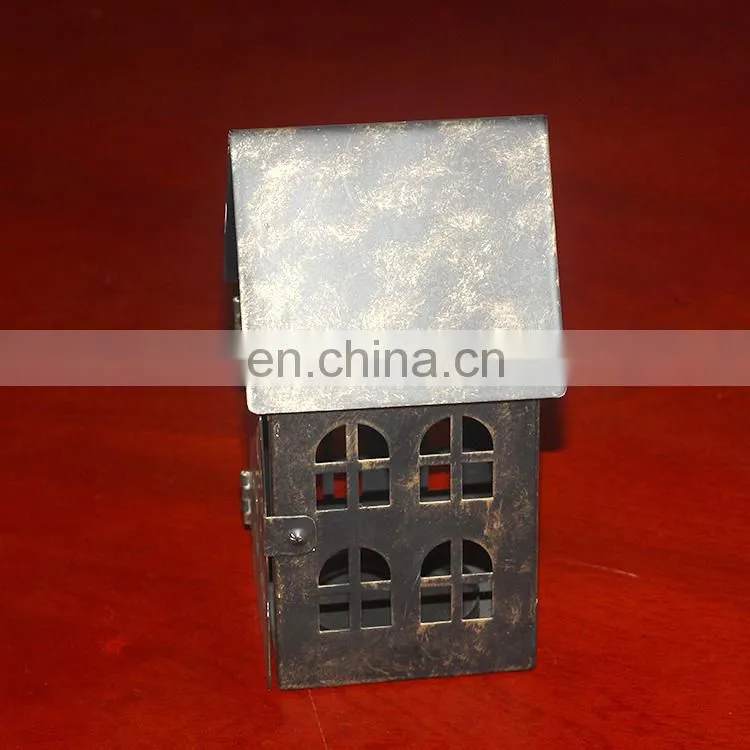 Vintage style hand made little house candle holder