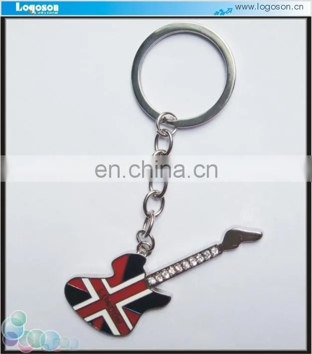 Best supplier shiny silver chains guitar keychain bottle opener