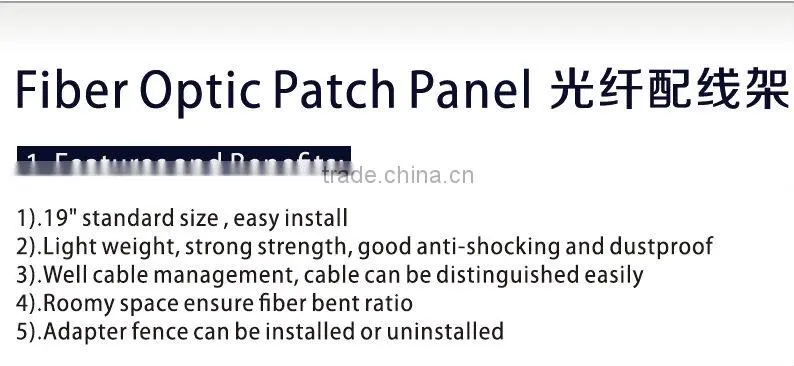high standard unshielded optical patch panel