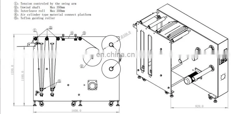 Copper rewinder PET PVC film label paper unwinding and rewinding machine