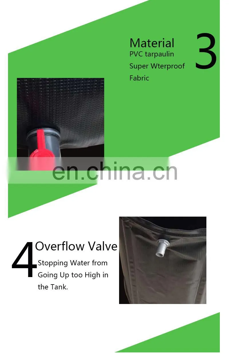 Irrigation system foldable collapsible 100 liter 500 liter pvc fabric rainwater barrel for rain
