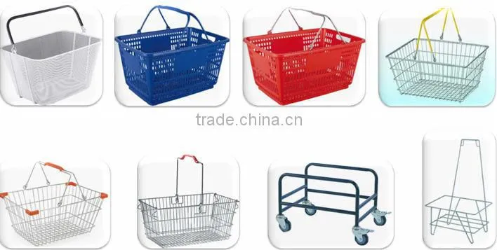 New Design Supermarket Shopping Basket With draw bar