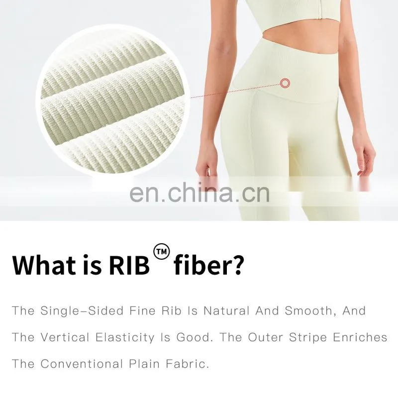 Ribbed High Waisted Leggings Without T Line Gym Outfit Scrunch Butt Yoga Pants Women