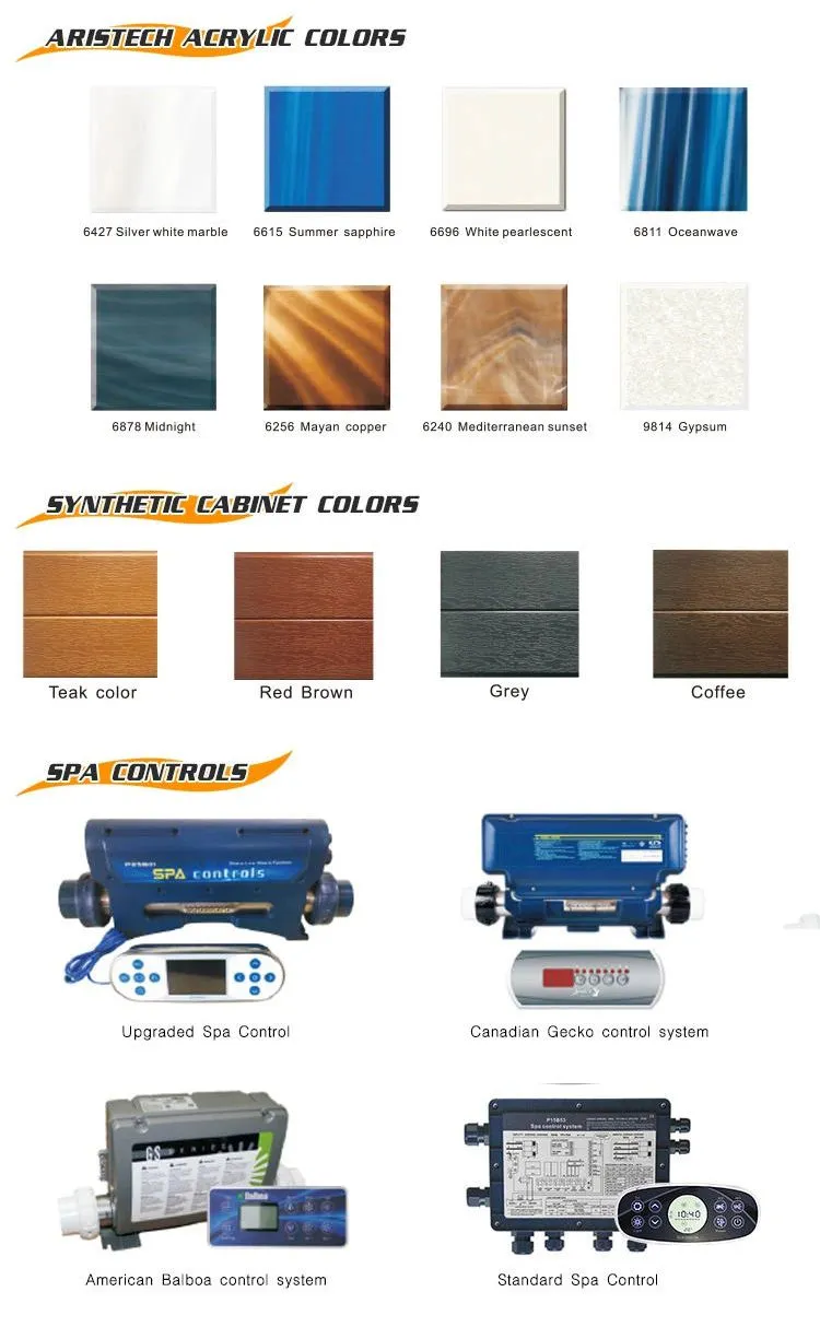 Manufacture Whole Sell Chinese Hot Tub 4 Seater Hot Tubs Outdoor Spa Bathtub