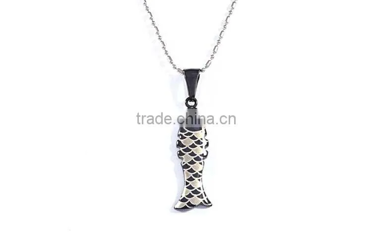 Charm black fish china supplier customized logo man pendant
