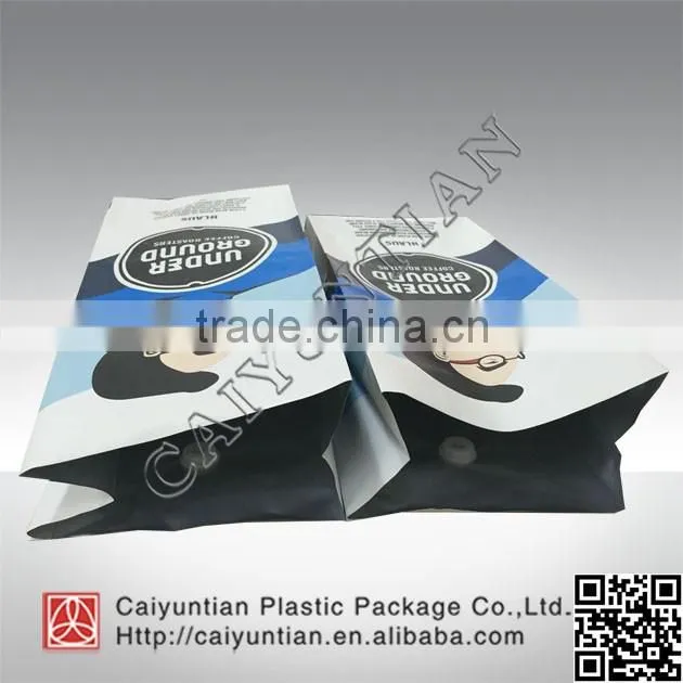 Customized design aluminium foil side gusset roast coffee plastic packaging bag