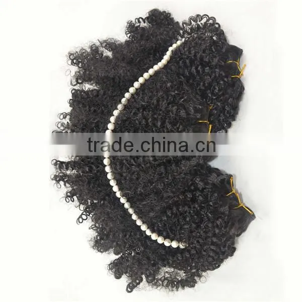 Mongolian hair Natural afro style hair extension afro kinky human hair can dye