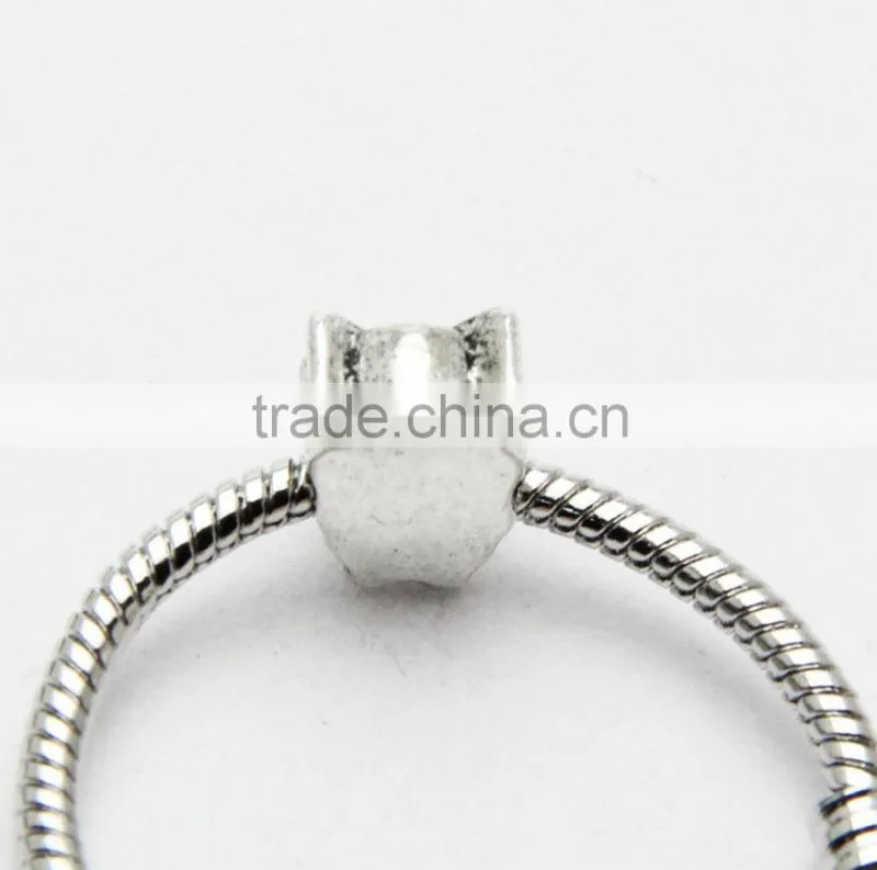 Creative Owl Metal Beads with Hole, DIY Lead Free Nickle Free Bracelets & Necklaces Zinc Alloy Beads Accessories