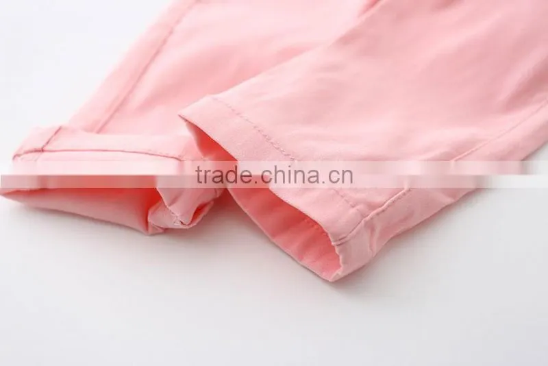New Cute Baby Girl Clothes 2016 New Summer Girl Cream Color Pants Lovely Little Girl Cats Trousers Pencil Pants