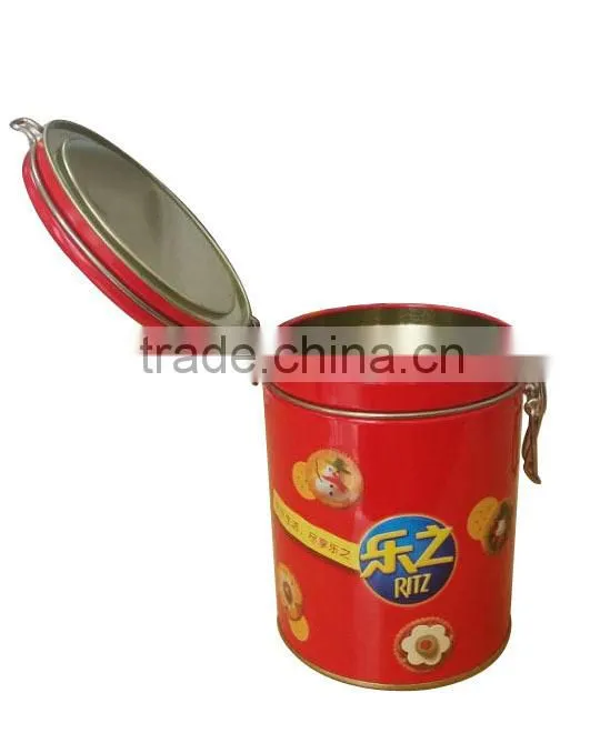 Airtight tin canister with lock