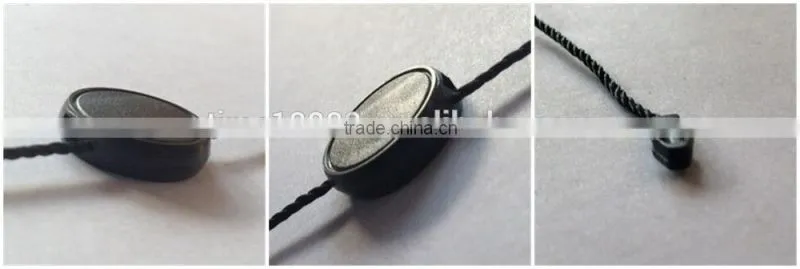 quality string seal tag, hang tag string, garment plastic seal tag black seal tag custom bucket hat with string