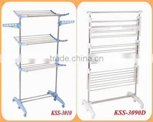 Folding Stainless Steel 3 Tiers Sliding Clothes Rack