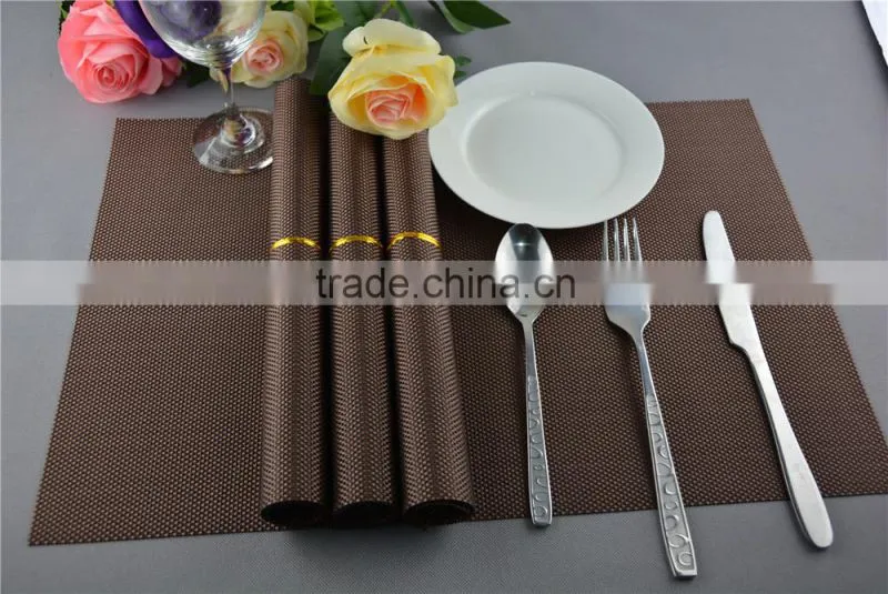 hotel table decoration PVC mat solid color brown dining placemat 45*30cm
