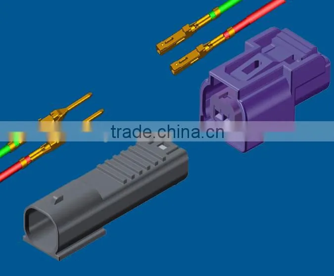 2 ways 2.2mm pitch plastic male and female wire to wire power connecting automotive connector