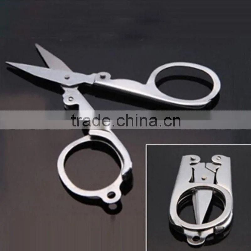 Diamond Spear Hot Sale Home Portable Folding Scissors Mini Folding Foldable Scissors Travel Scissor Color Silver