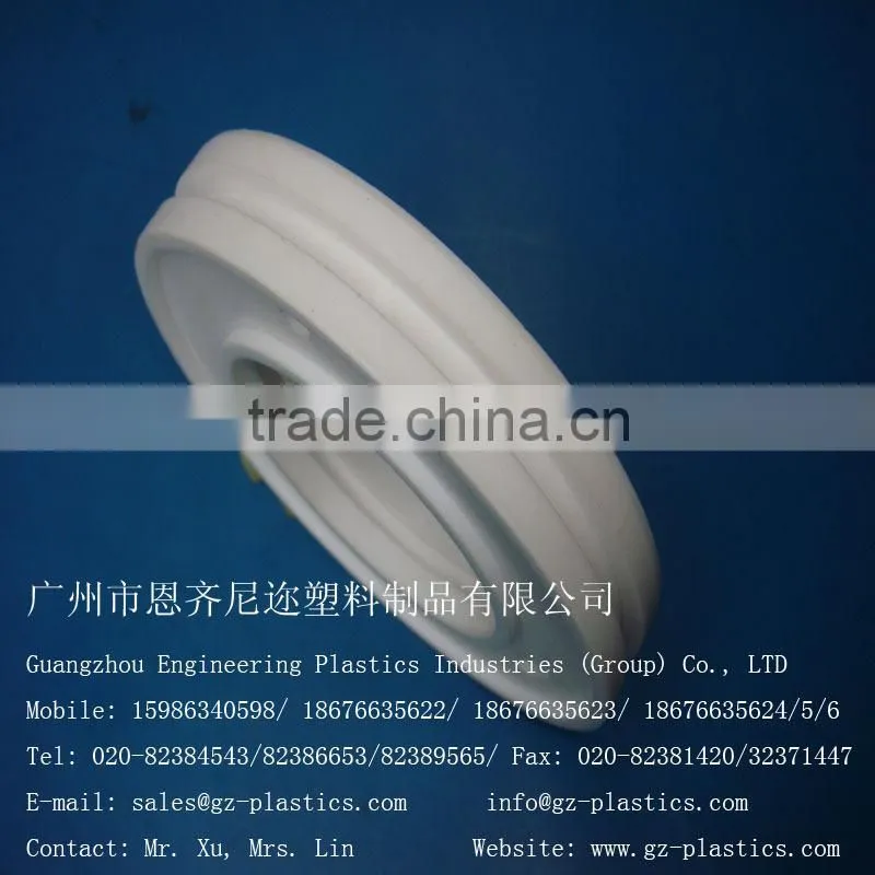 Guangzhou custom size material cnc machined nylon plastics pulley manufacturer