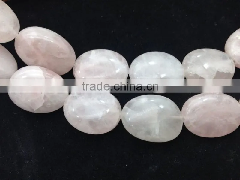 Wholesale Semi Precious Gemstone Rose Quartz Oval-shaped Beads