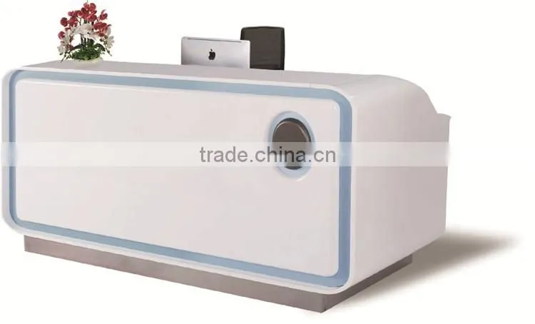 Elegant diamond shape white modern reception desk