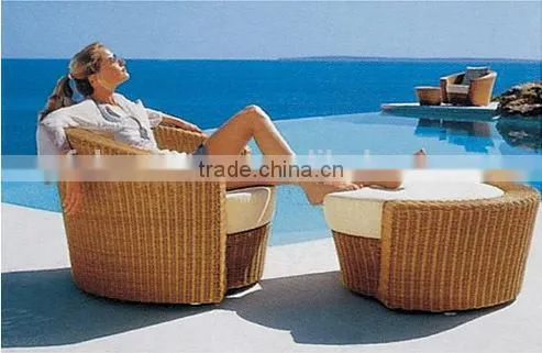 Outdoor Rattan Wicker Garden Furniture Set round sofa bed