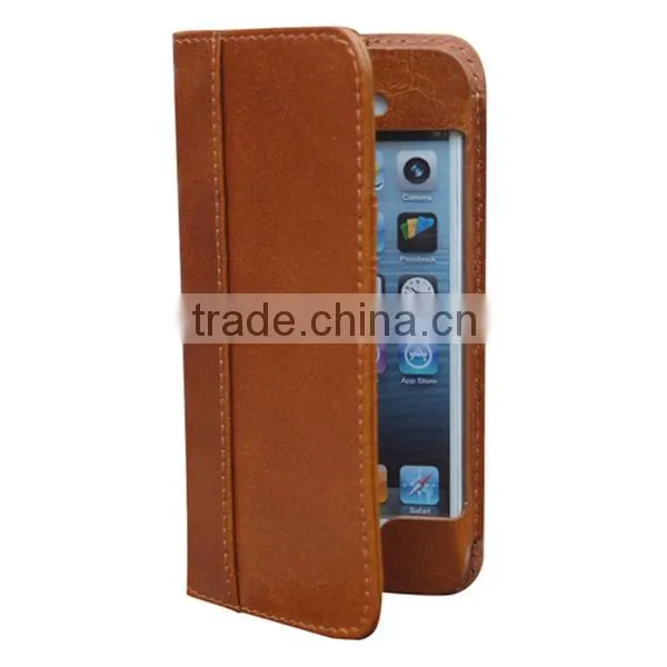 Brown oil wax leather Wallet case for 6S, case for iphone 6S with file pocket