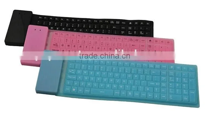 Computer 105keys Waterproof foldable silicon wireless bluetooth Keyboard