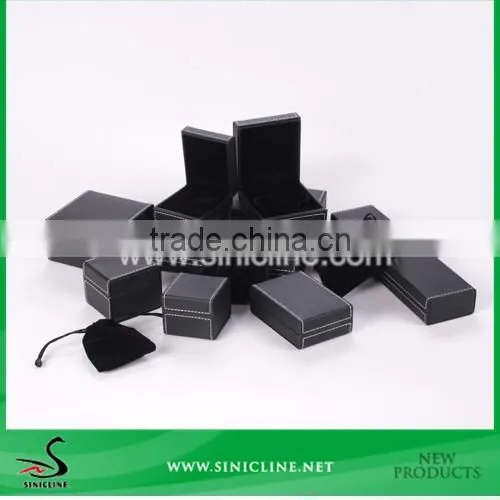 Sinicline High Quality Black Leather Pen Box