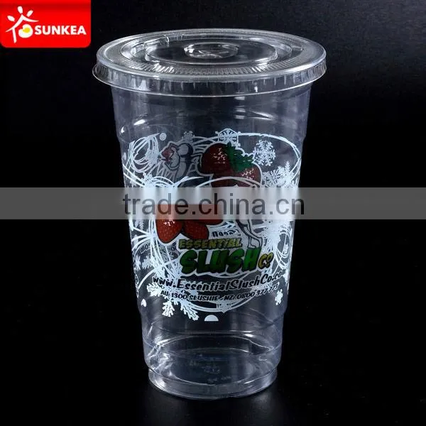 450ml, 500ml, 16oz transparent Plastic cup with straw and lid