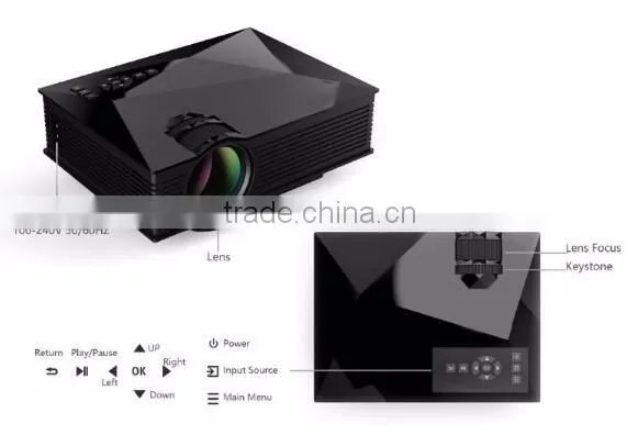 Multimedia 1200 Lumens WiFi Wireless Portable LCD LED Home Theater Projector Support 1080P With IR/USB/SD/HDMI/VGA