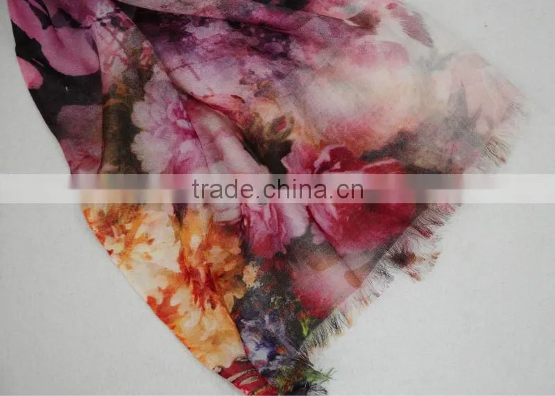 custom wool scarf lady fashion 100% custom wool scarf