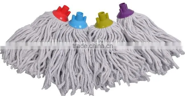 Hot Selling Colourful Iron Pole Plastic Head Cotton Rope Floor Mop