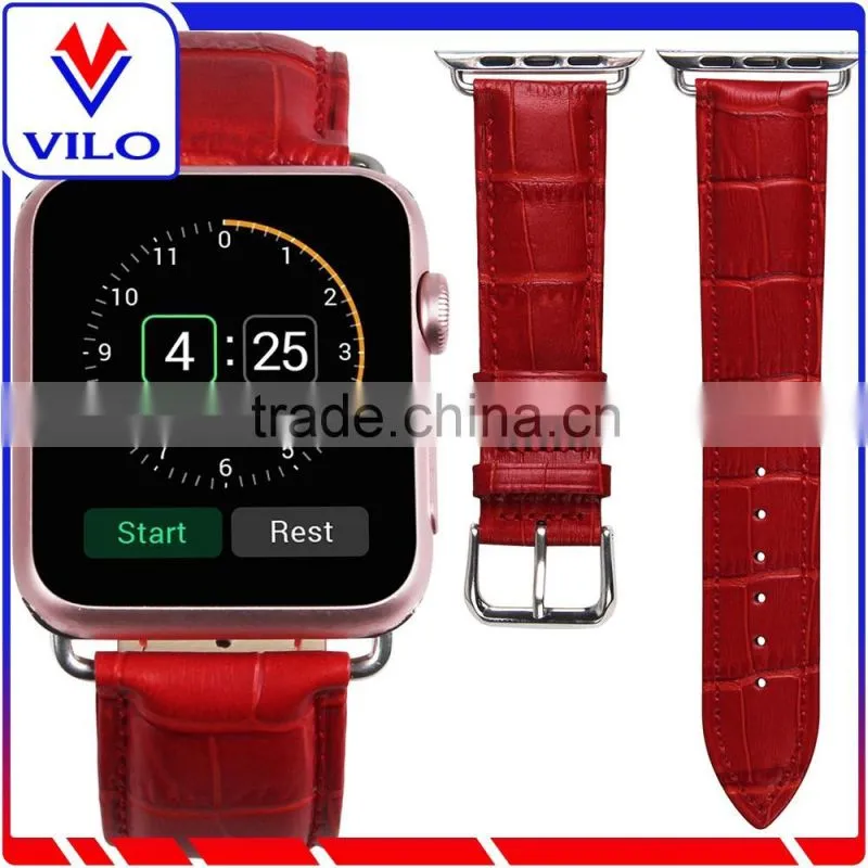 High Quality Genuine Leather Wrist Strap Watch Band with Adapter For iWatch 38mm/42mm