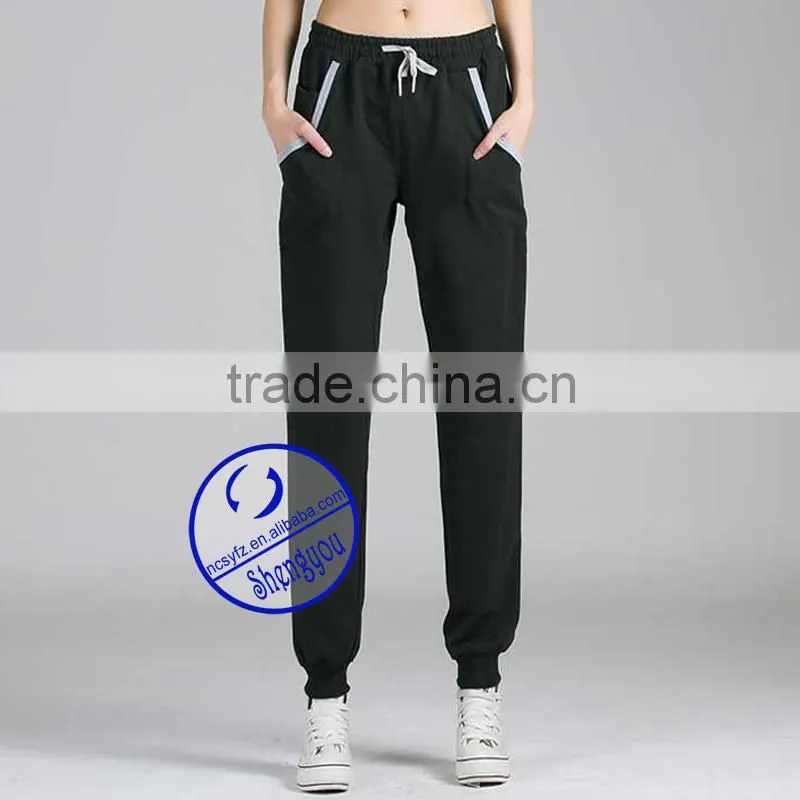 2015 Custom newest design french terry woman slim jogger pants