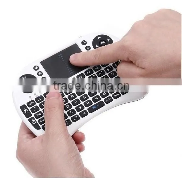 wireless keyboard i8 mini qwerty keyboard with multimedia control keys and PC gaming control keys