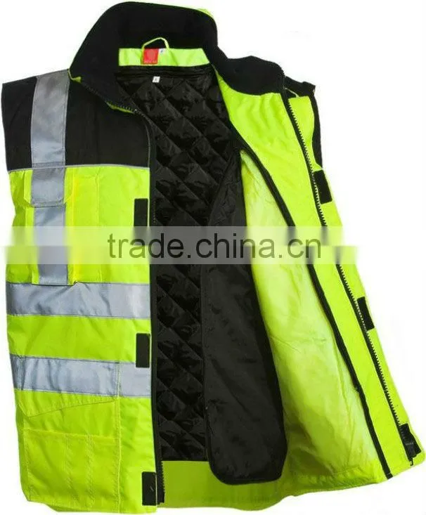 Top quality 2014 new design popular high-vis bodywarmer pilot vest
