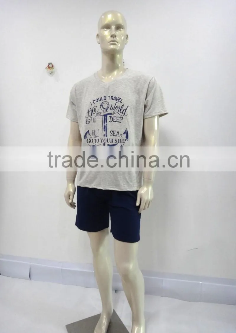 Leisure personality letter top with comfortable cool shorts pajamas men
