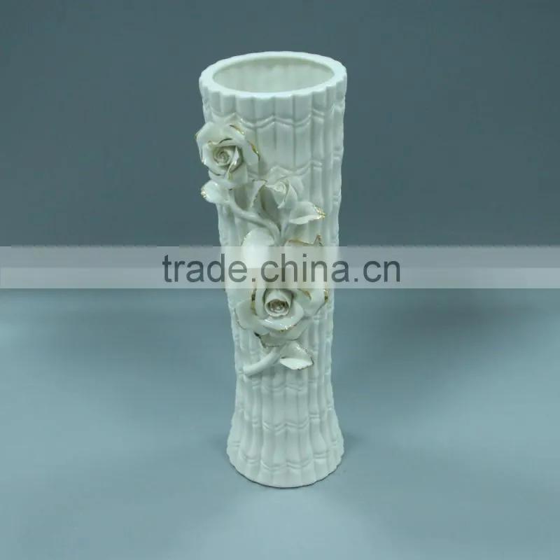 Beautiful home decorative white ceramic flower vase
