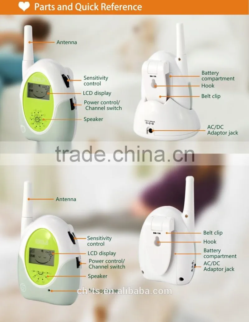 Long range radio baby phone,Analogue Audio Baby Phone