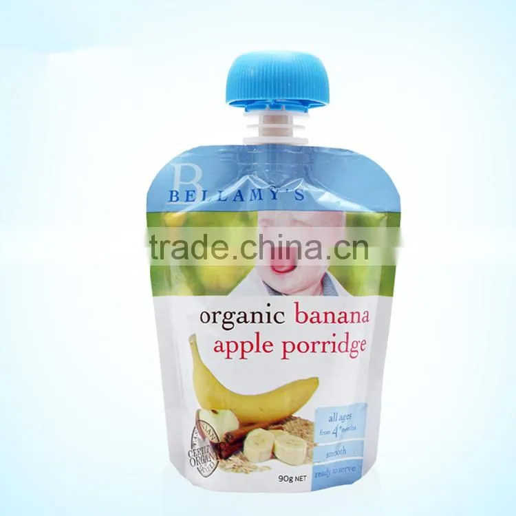 Yason resuable fruit juice spout pouches bear with 120deg sterilization process stand up pouch with spout pouch bottom gusseted