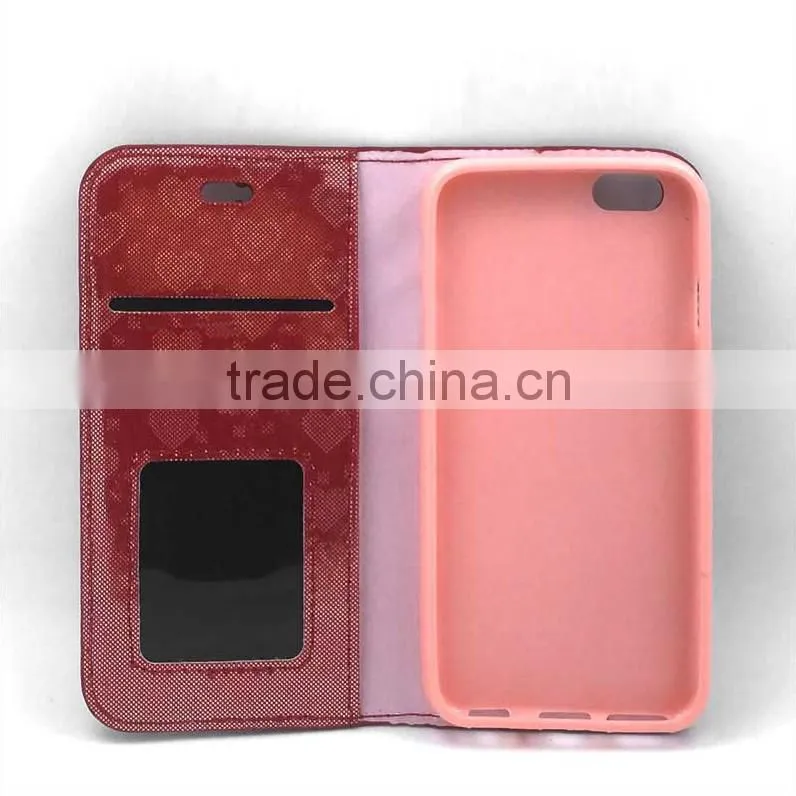 Leather Flip Phone Cover Bling Bling Rhinestone Case For HTC Desire 728 828