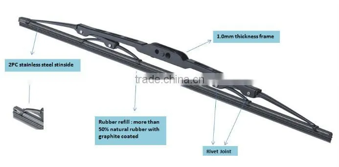 Anti-rust classic car wiper blade T650A