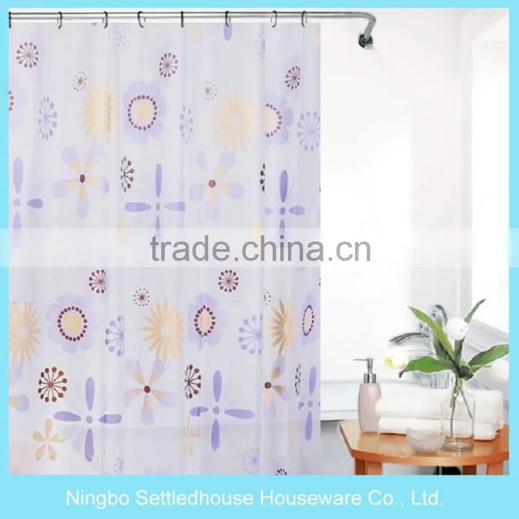 OEM Colorful Printing Curtains, PEVA Flower Design Shower Curtains