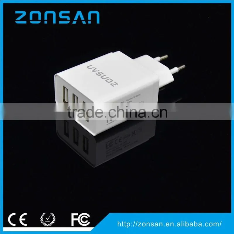 OEM Factory Shenzhen China 3 USB Port 3.1A Travel Portable Travel Portable Charger Multi Port Charger